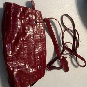 Sabrina scala red snake skin bag